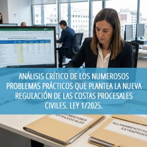Análisis crítico de los numerosos problemas prácticos que plantea la nueva regulación de las costas procesales civiles. Ley 1/2025