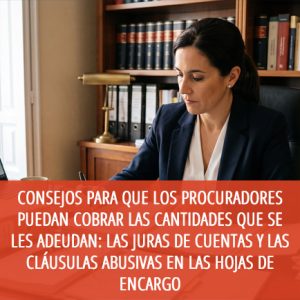 Consejos para que los procuradores puedan cobrar las cantidades que se les adeudan: las juras de cuentas y las cláusulas abusivas en las hojas de encargo